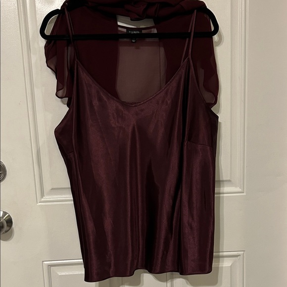 Talbots Deep Burgundy Ruffle Blouse - Picture 5 of 6